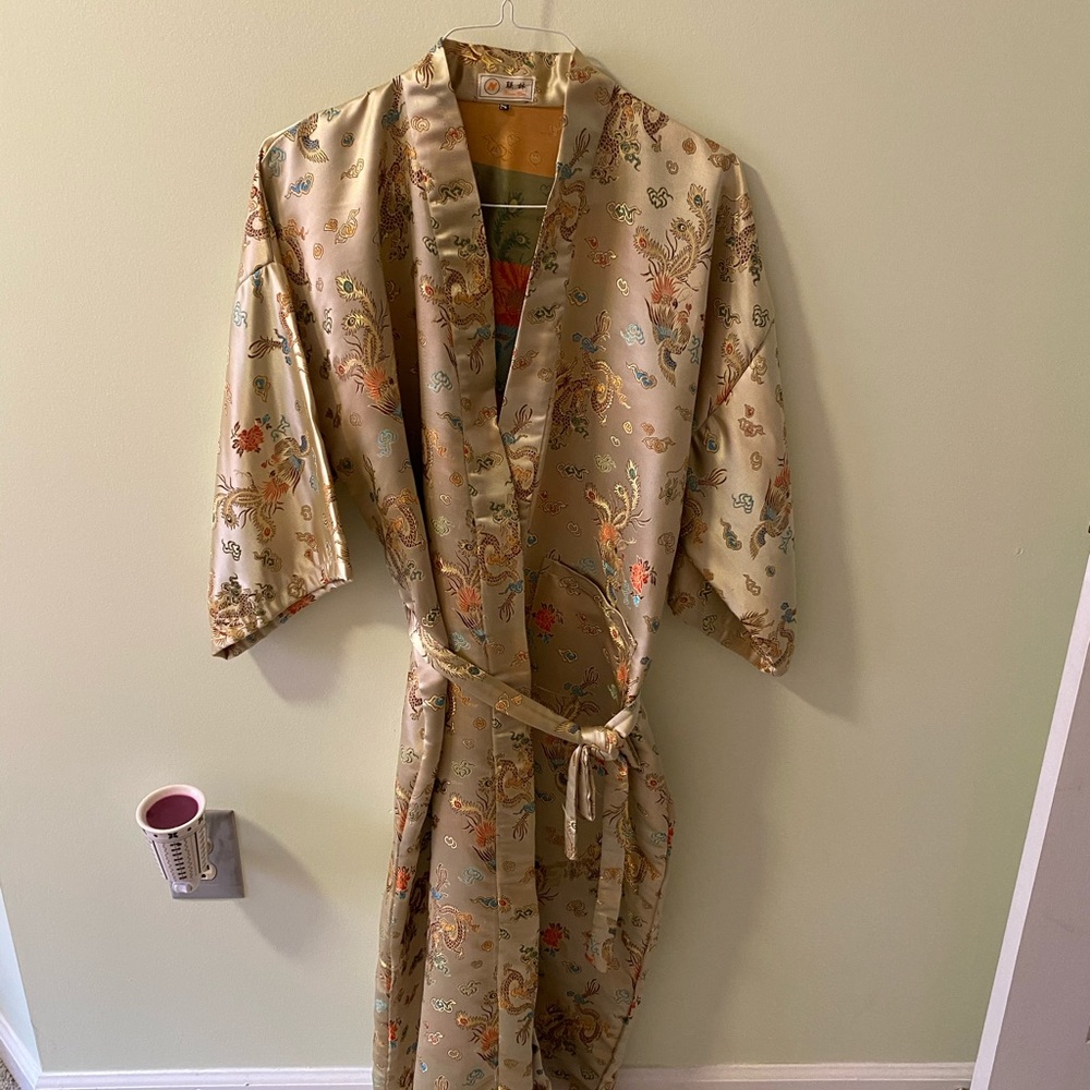 Beautiful silk bathrobe.
